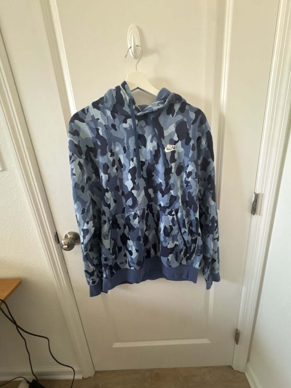 Nike Blue Camouflage Club Fleece Pullover Hoodie